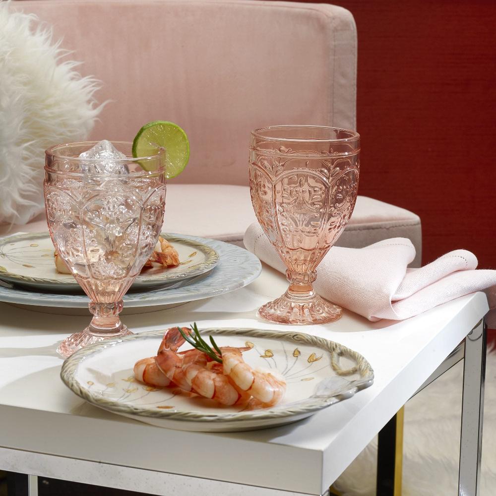 Fitz And Floyd Trestle Goblets Set Of 4 Blush