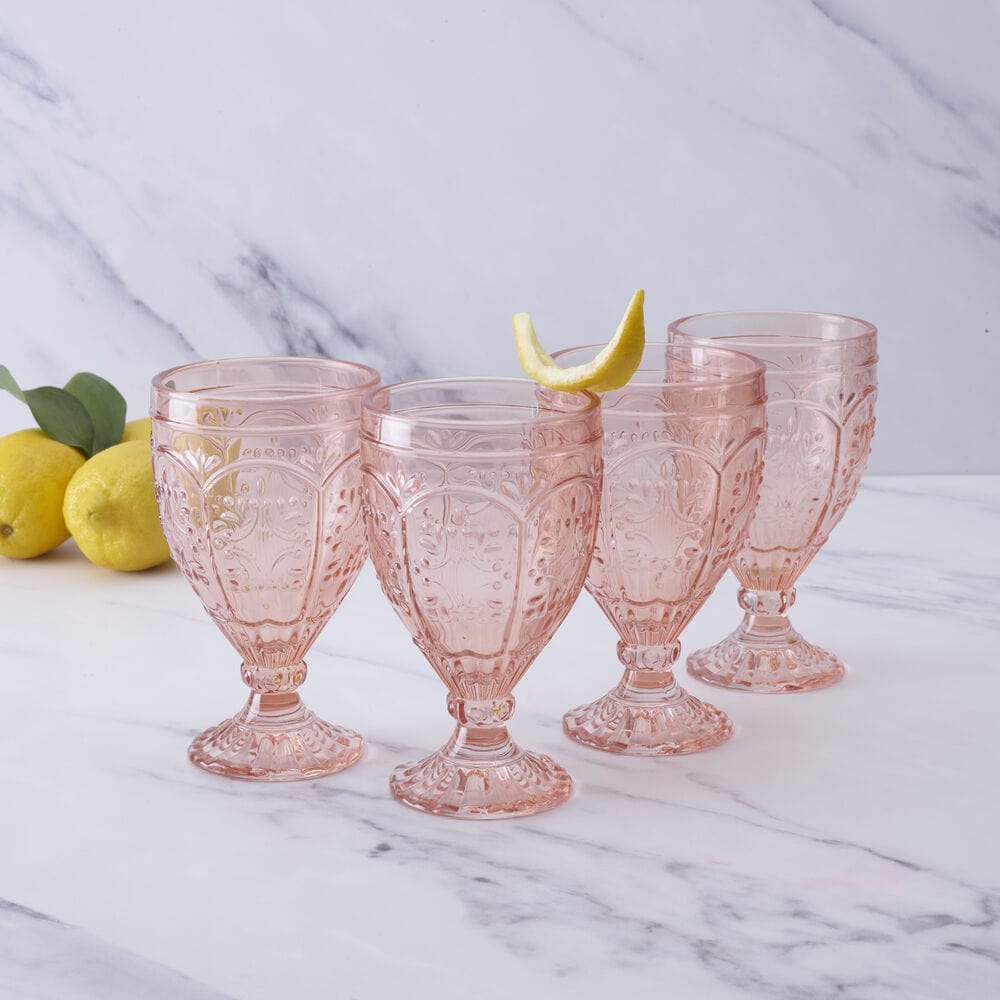 fitz and floyd Trestle Goblets Set of 4 Blush