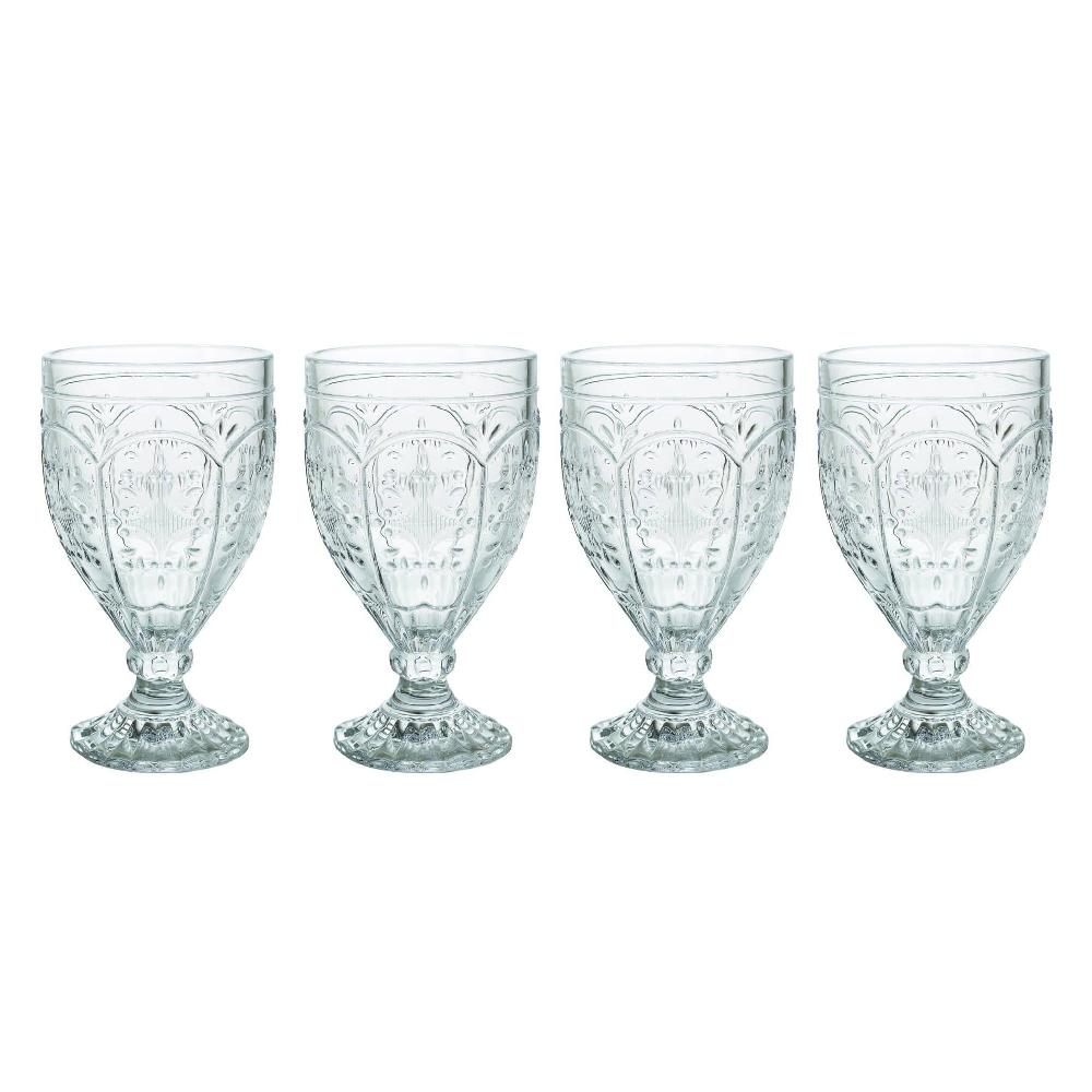 Fitz And Floyd Trestle Goblets Set Of 4 Clear