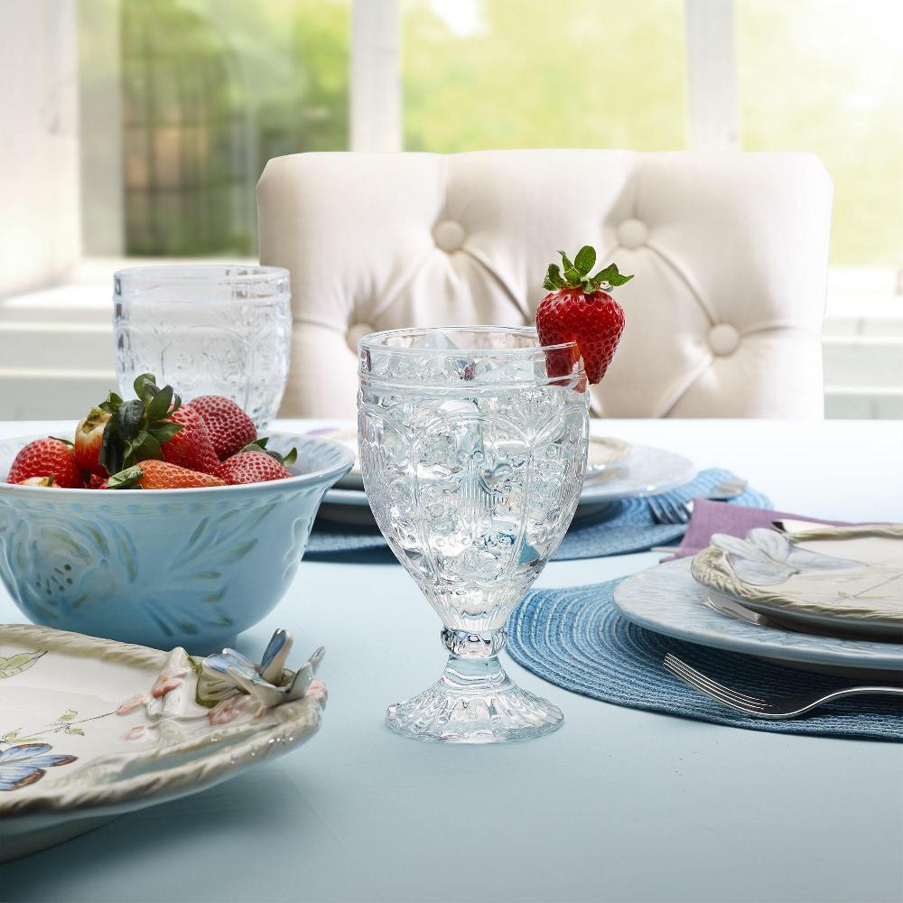 Fitz And Floyd Trestle Goblets Set Of 4 Clear