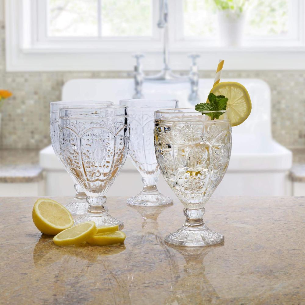 fitz and floyd Trestle Goblets Set of 4 Clear