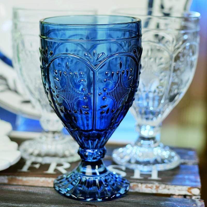 Fitz And Floyd Trestle Goblets Set Of 4 Indigo