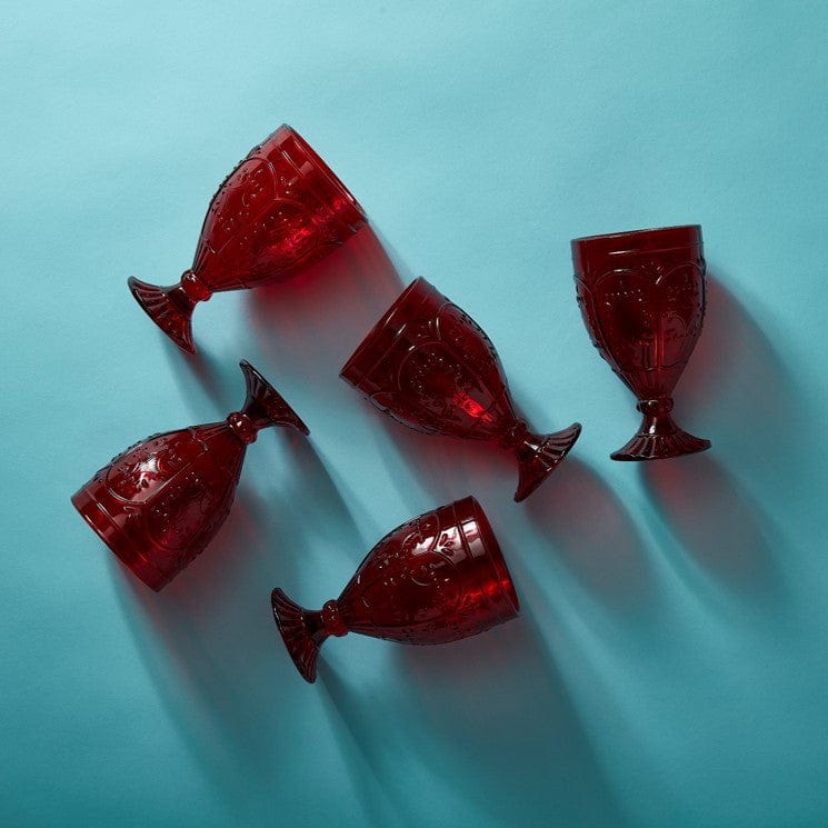 Fitz And Floyd Trestle Goblets Set Of 4 Red