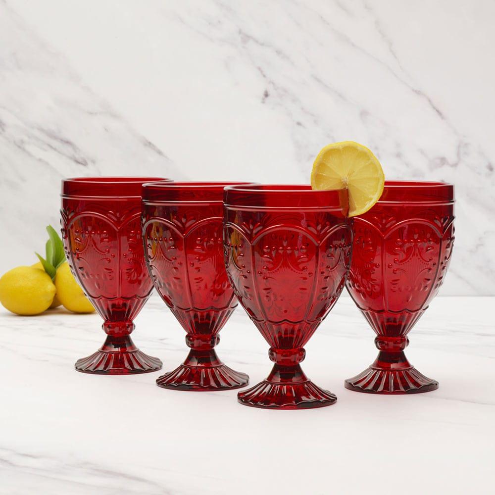 fitz and floyd Trestle Goblets Set of 4 Red