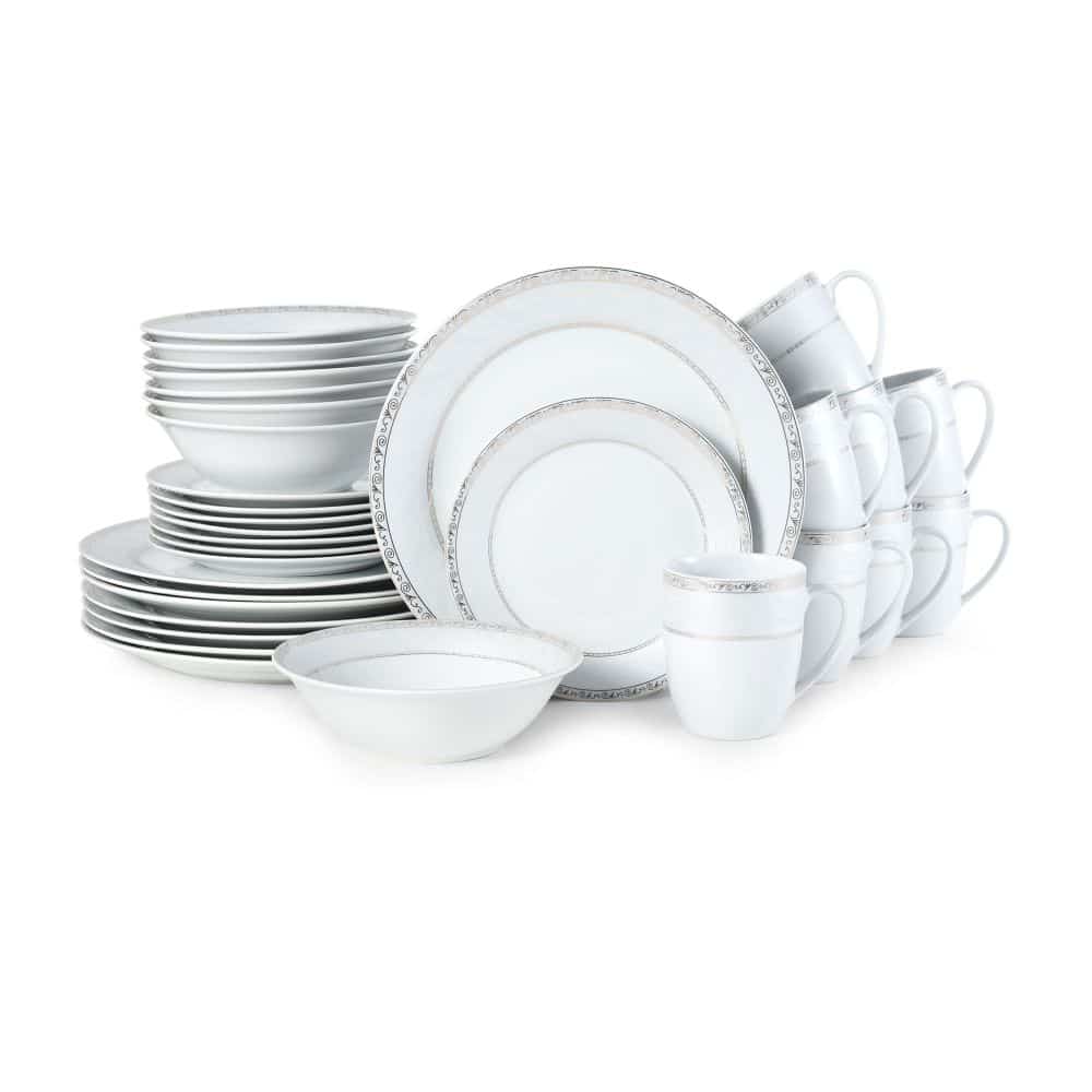 Fitz And Floyd Gold Serif 32 Piece Dinnerware Set Service For 8
