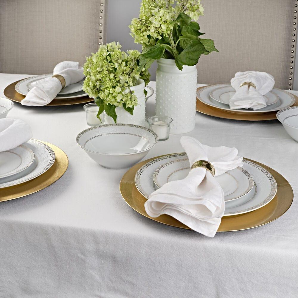 Fitz And Floyd Gold Serif 32 Piece Dinnerware Set Service For 8