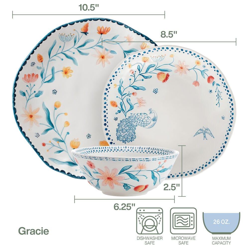 Fitz And Floyd Gracie 12 Piece Dinnerware Set Service For 4
