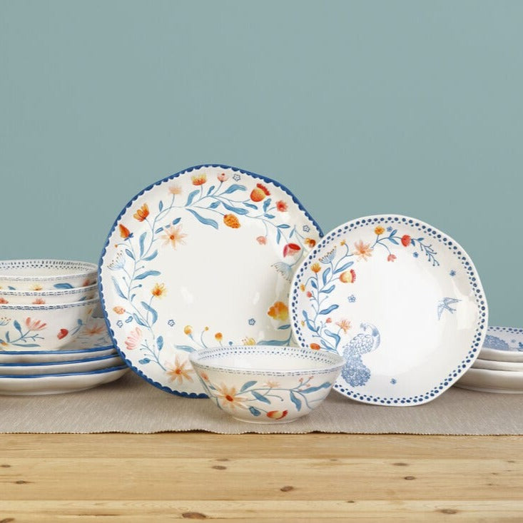 fitz and floyd Gracie 12 Piece Dinnerware Set Service for 4