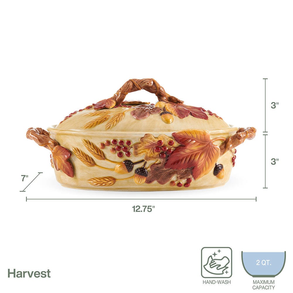 Fitz And Floyd Harvest Covered Vegetable Serve Bowl