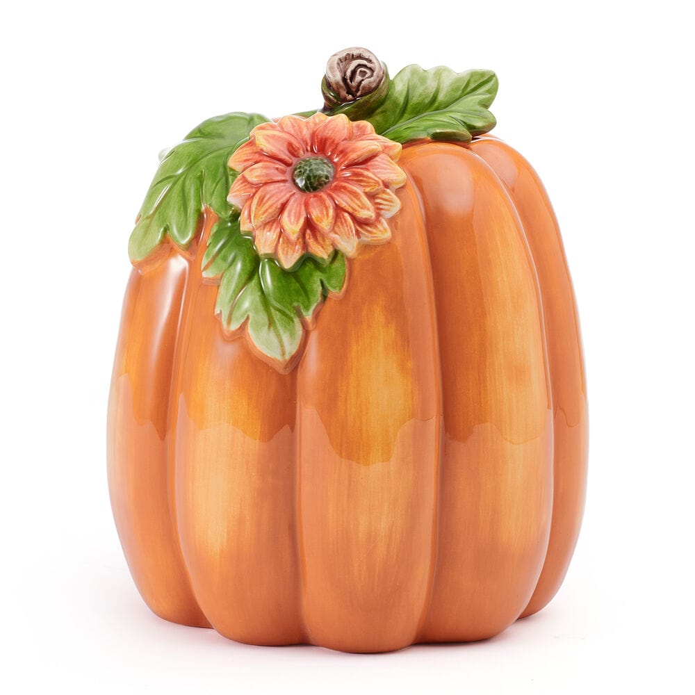 Fitz And Floyd Harvest Halloween Tall Flower Pumpkin Figurine