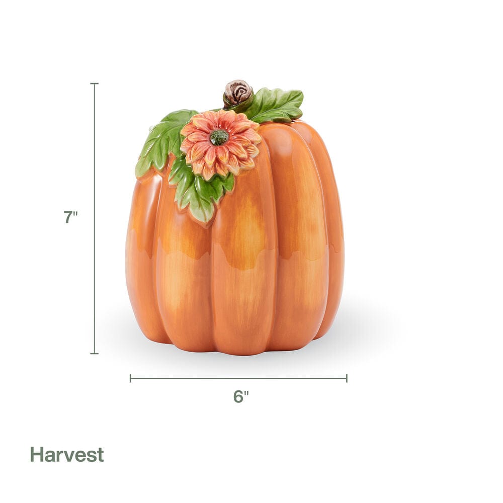 Fitz And Floyd Harvest Halloween Tall Flower Pumpkin Figurine