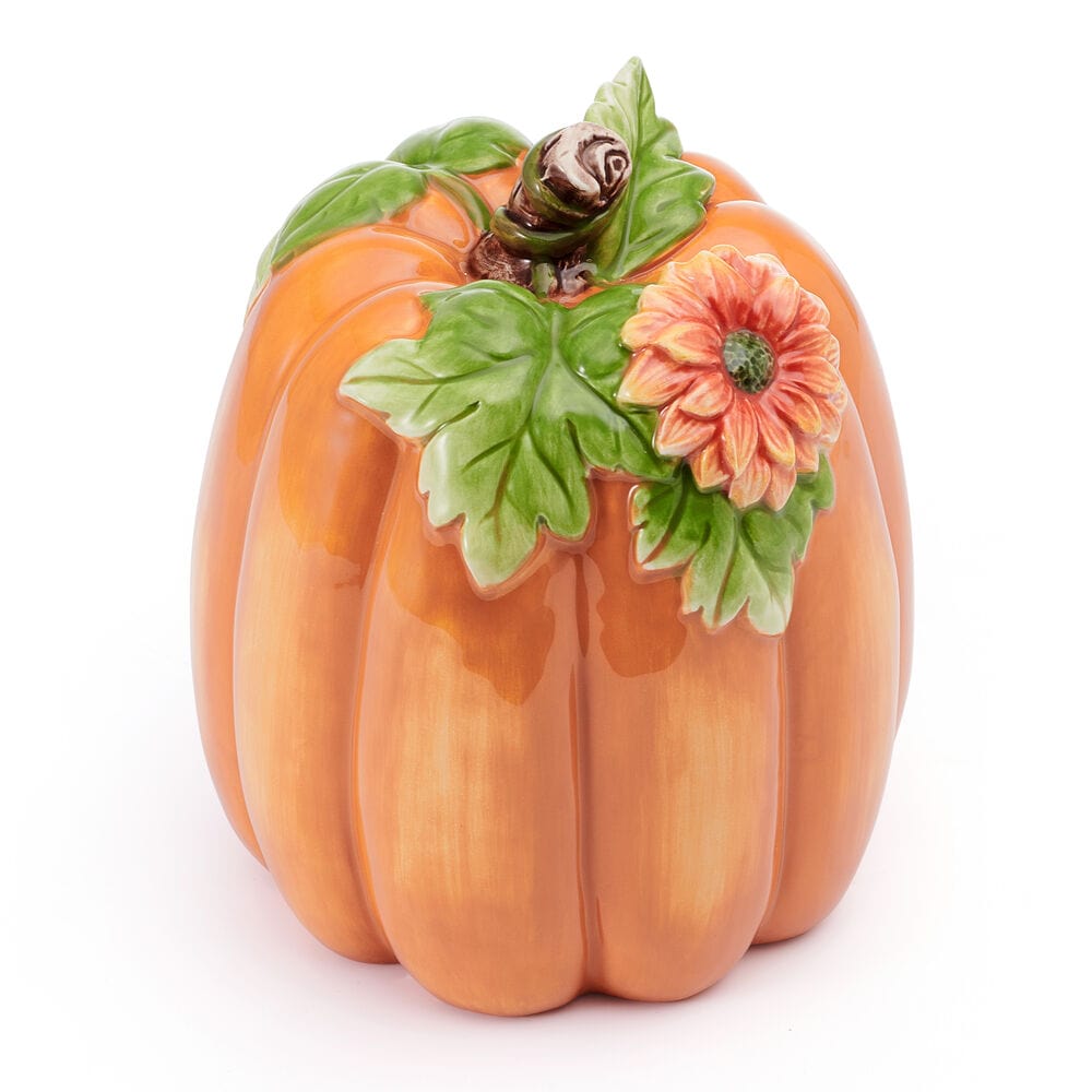 Fitz And Floyd Harvest Halloween Tall Flower Pumpkin Figurine