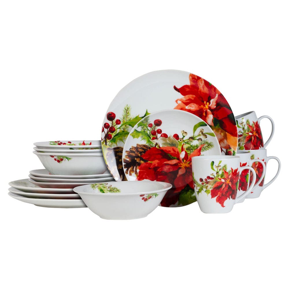Fitz And Floyd Holiday Home 32 Piece Dinnerware Set Service For 8