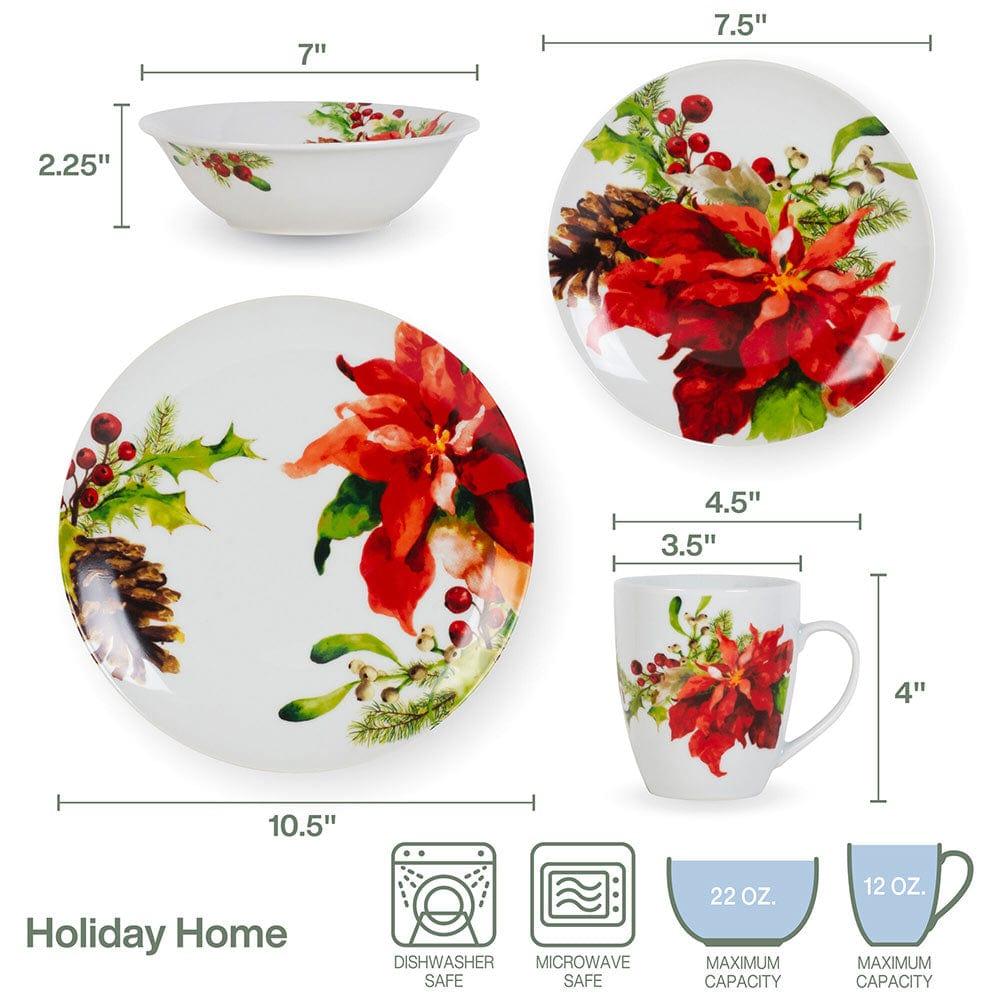 Fitz And Floyd Holiday Home 32 Piece Dinnerware Set Service For 8
