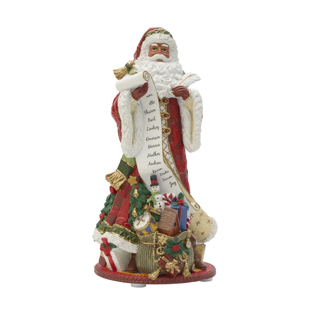Fitz And Floyd Holiday Home African American Musical Figurine Jolly Ole Saint Nicholas 10.75 IN