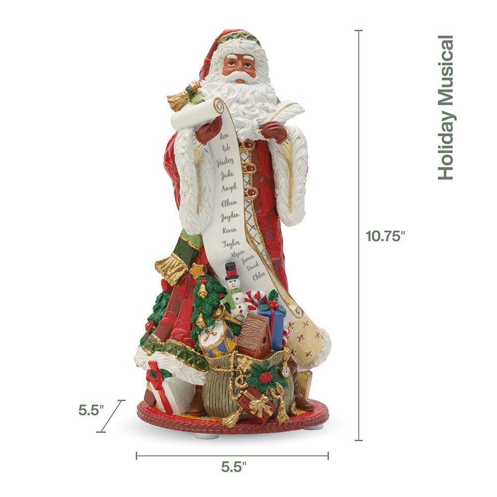 Fitz And Floyd Holiday Home African American Musical Figurine Jolly Ole Saint Nicholas 10.75 IN