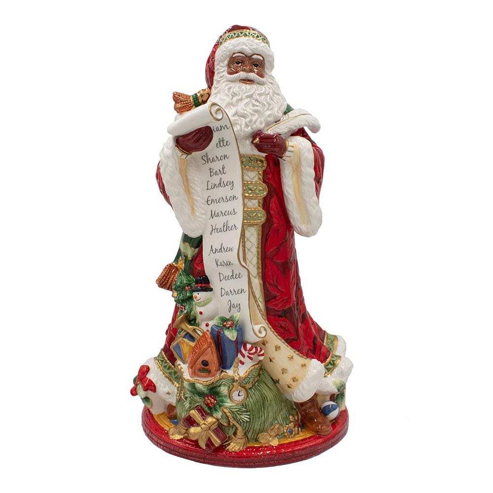 Fitz And Floyd Holiday Home African American Santa Figurine 18.75 IN