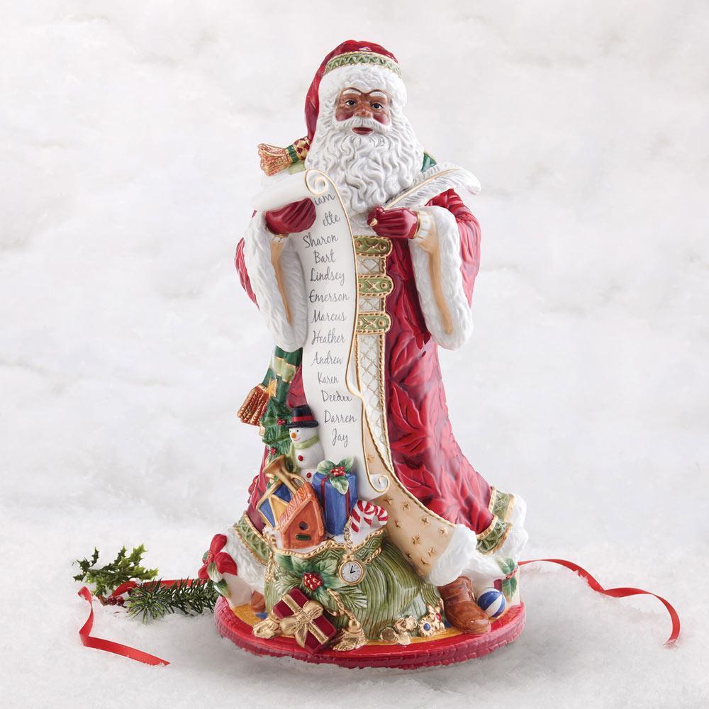 fitz and floyd Holiday Home African American Santa Figurine 18.75 IN