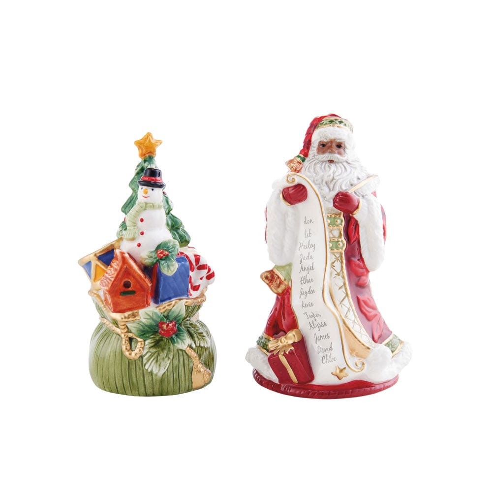 Fitz And Floyd Holiday Home African American Santa Salt And Pepper Set