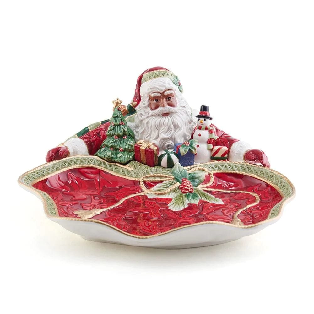 Fitz And Floyd Holiday Home African American Santa Serving Bowl