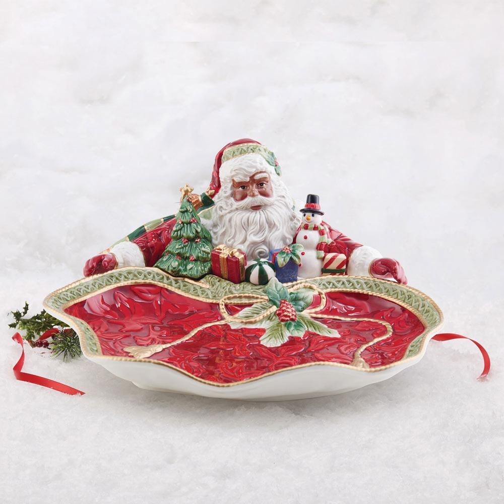 Fitz And Floyd Holiday Home African American Santa Serving Bowl
