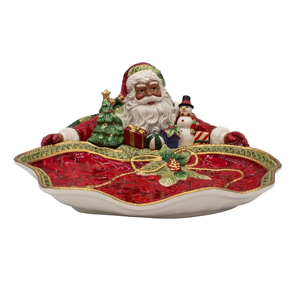 Fitz And Floyd Holiday Home African American Santa Serving Bowl