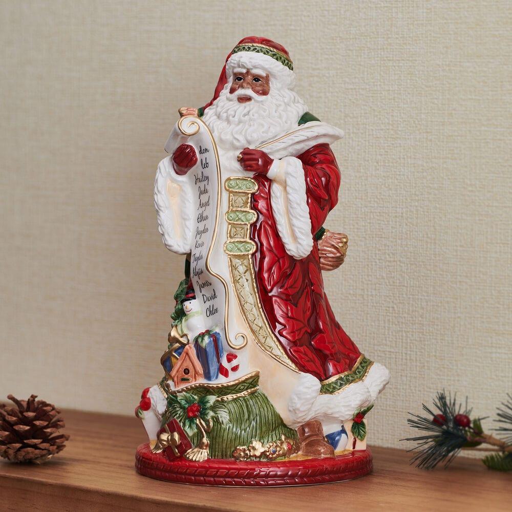 fitz and floyd Holiday Home African American Studio Santa Figurine 13 IN
