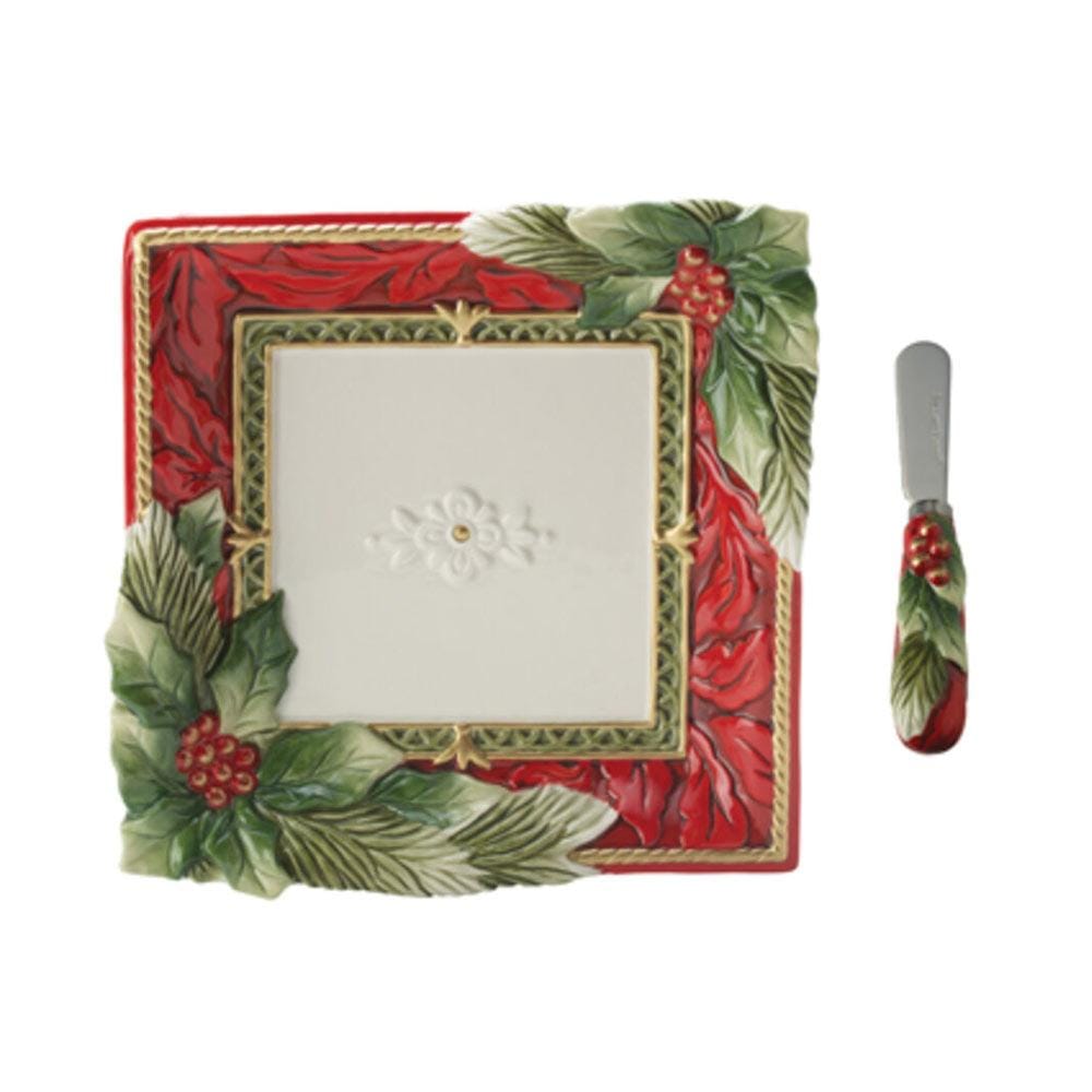Fitz And Floyd Holiday Home Appetizer Plate And Spreader Set