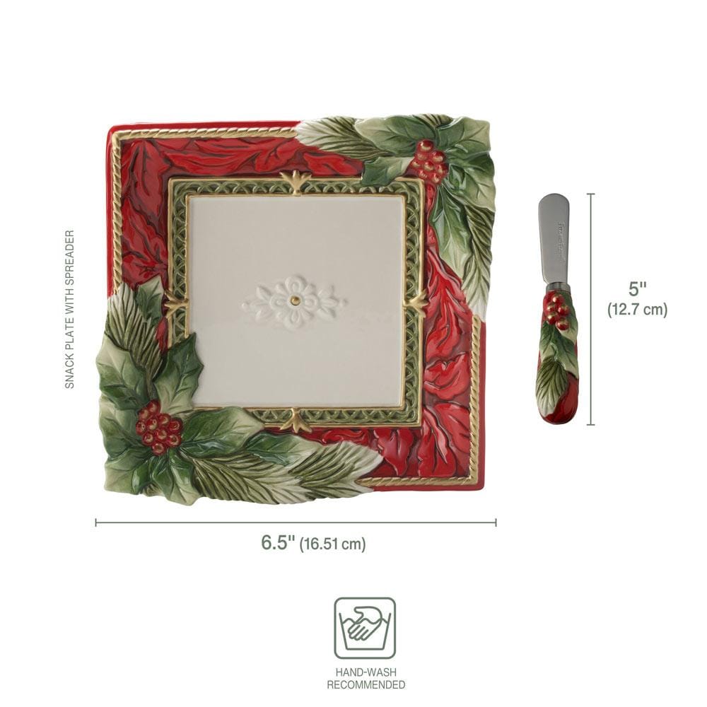 Fitz And Floyd Holiday Home Appetizer Plate And Spreader Set