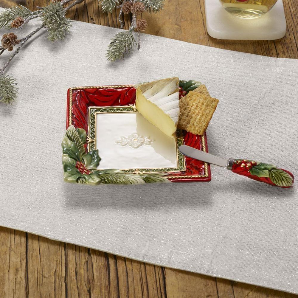 fitz and floyd Holiday Home Appetizer Plate and Spreader Set