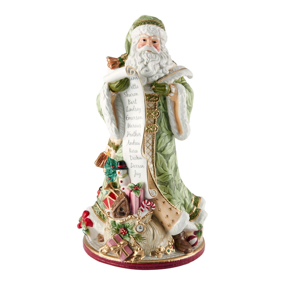 Fitz And Floyd Holiday Home Green Santa Figurine 18.75 IN