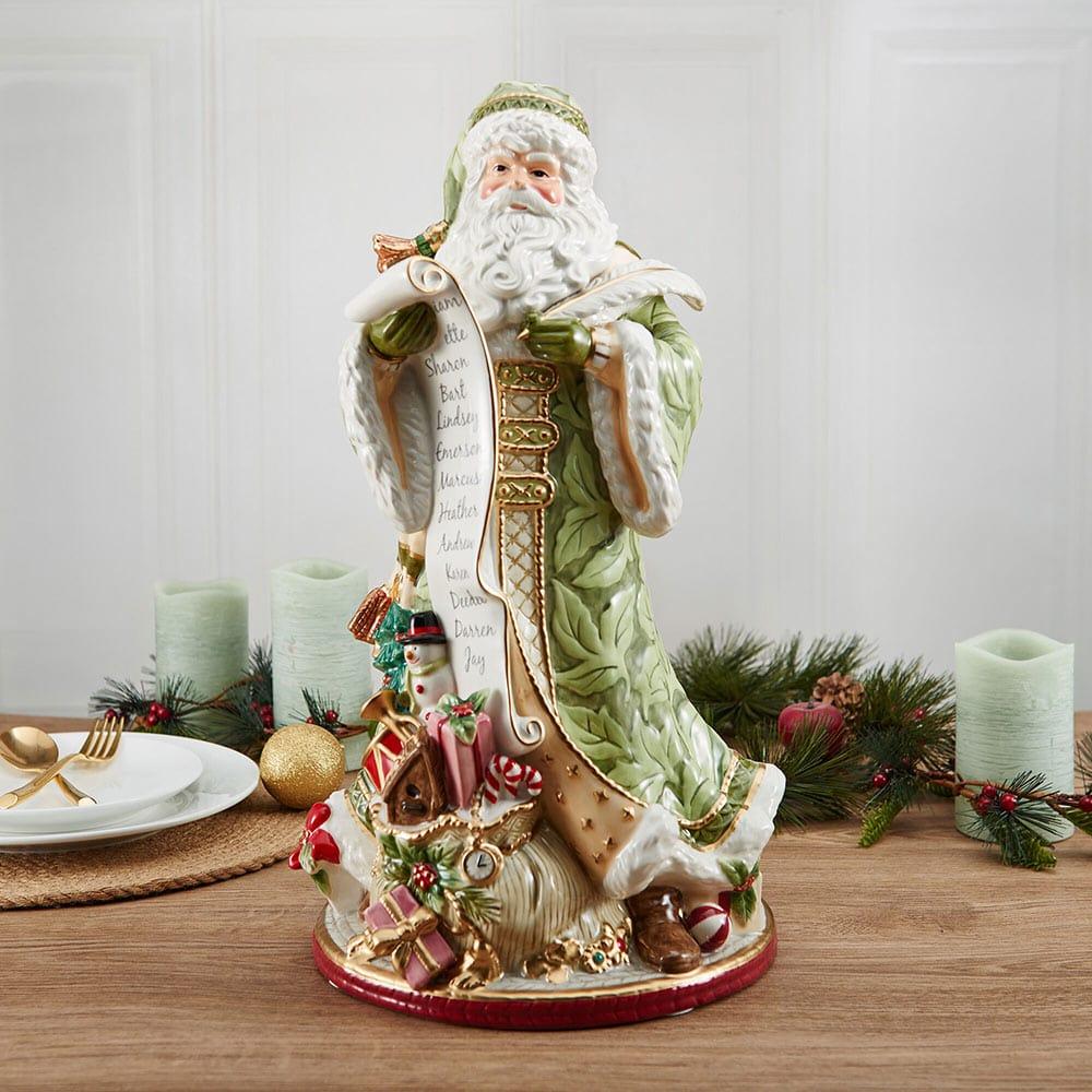 fitz and floyd Holiday Home Green Santa Figurine 18.75 IN