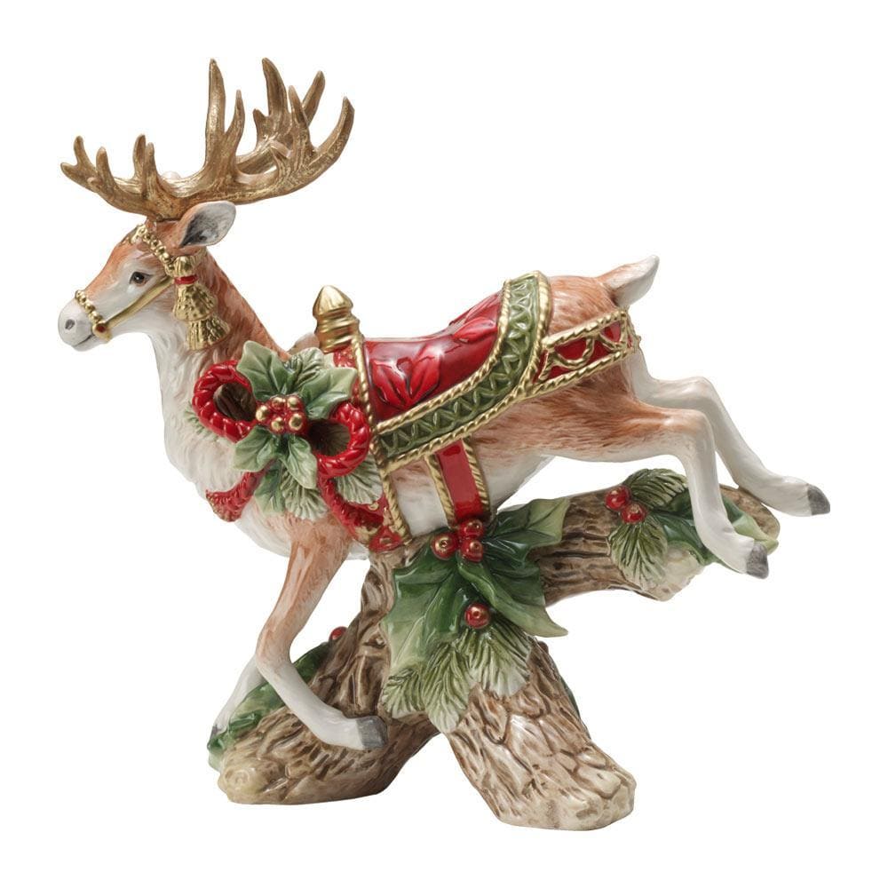 Fitz And Floyd Holiday Home Landing Deer Candleholder