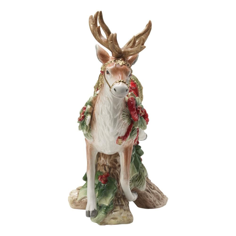 Fitz And Floyd Holiday Home Landing Deer Candleholder