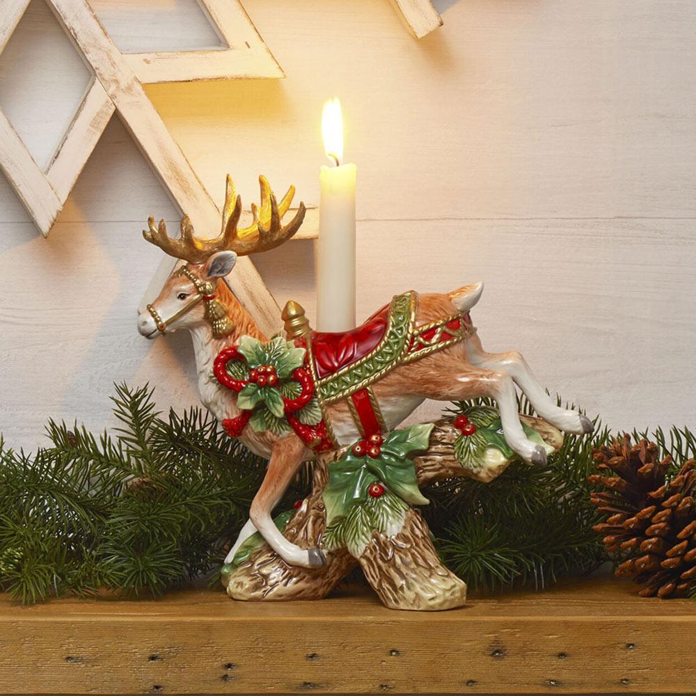 fitz and floyd Holiday Home Landing Deer Candleholder