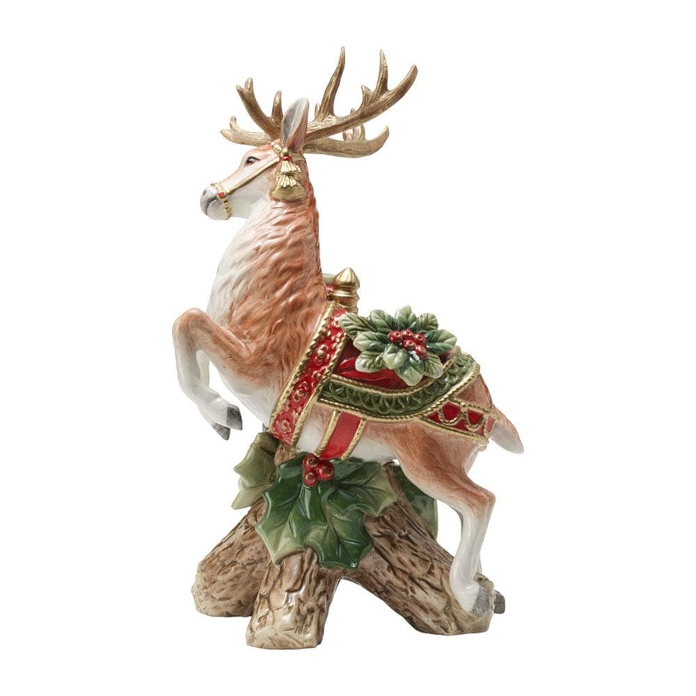 Fitz And Floyd Holiday Home Leaping Deer Candleholder