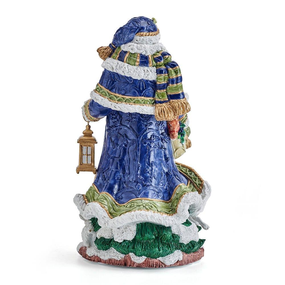 Fitz And Floyd Holiday Musical Telluride Blue Santa Figurine 11 IN