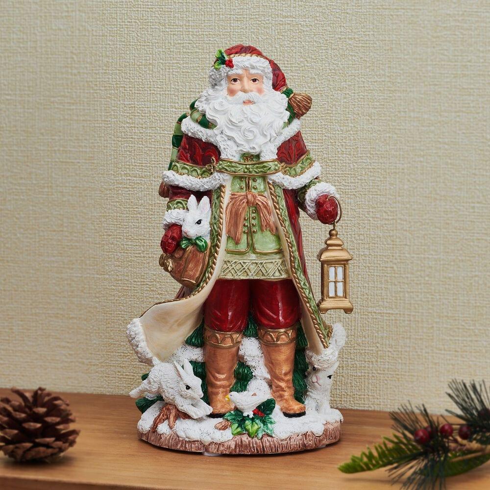 fitz and floyd Holiday Musical Telluride Santa Figurine 11 IN