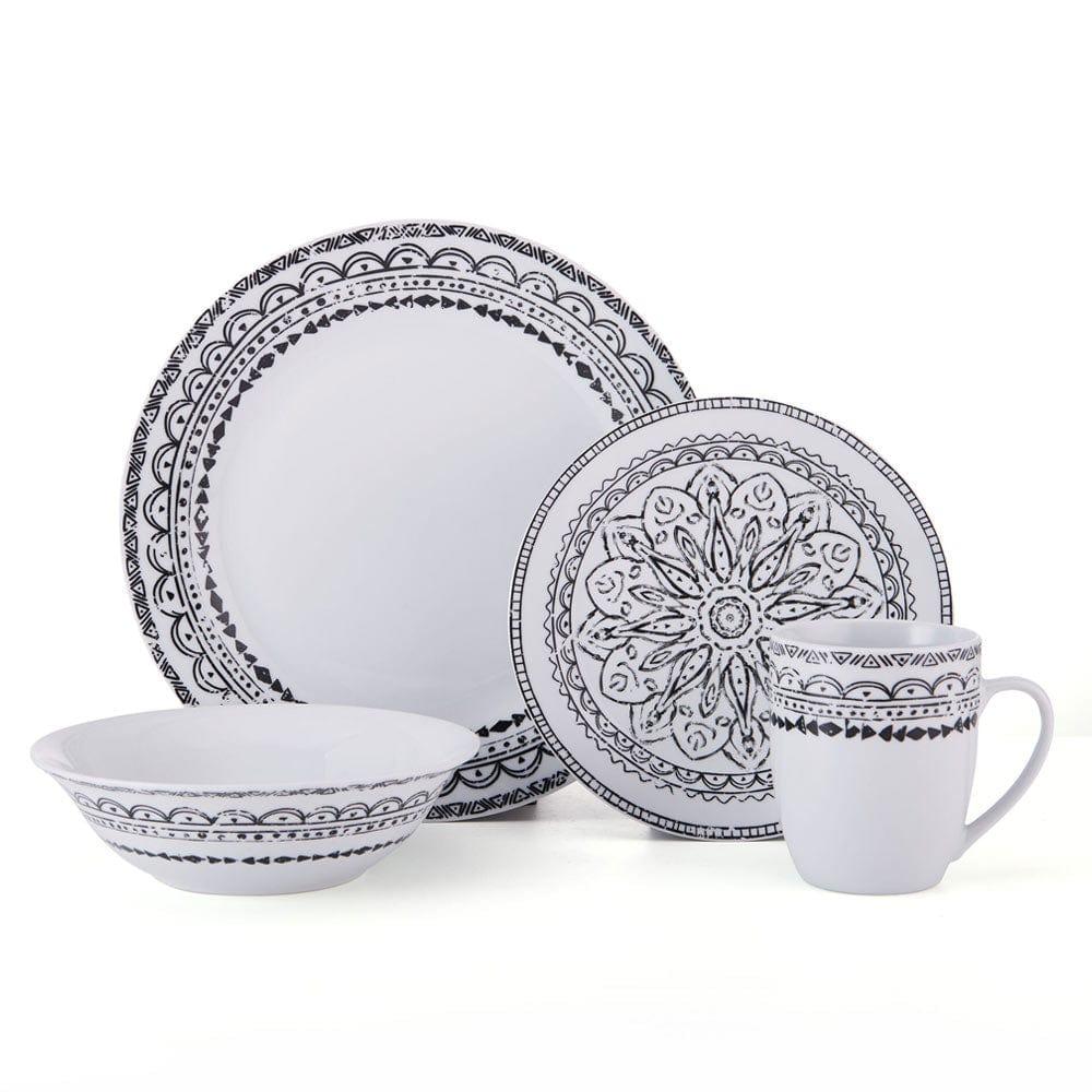 Fitz And Floyd Ink Delight 32 Piece Dinnerware Set Service For 8