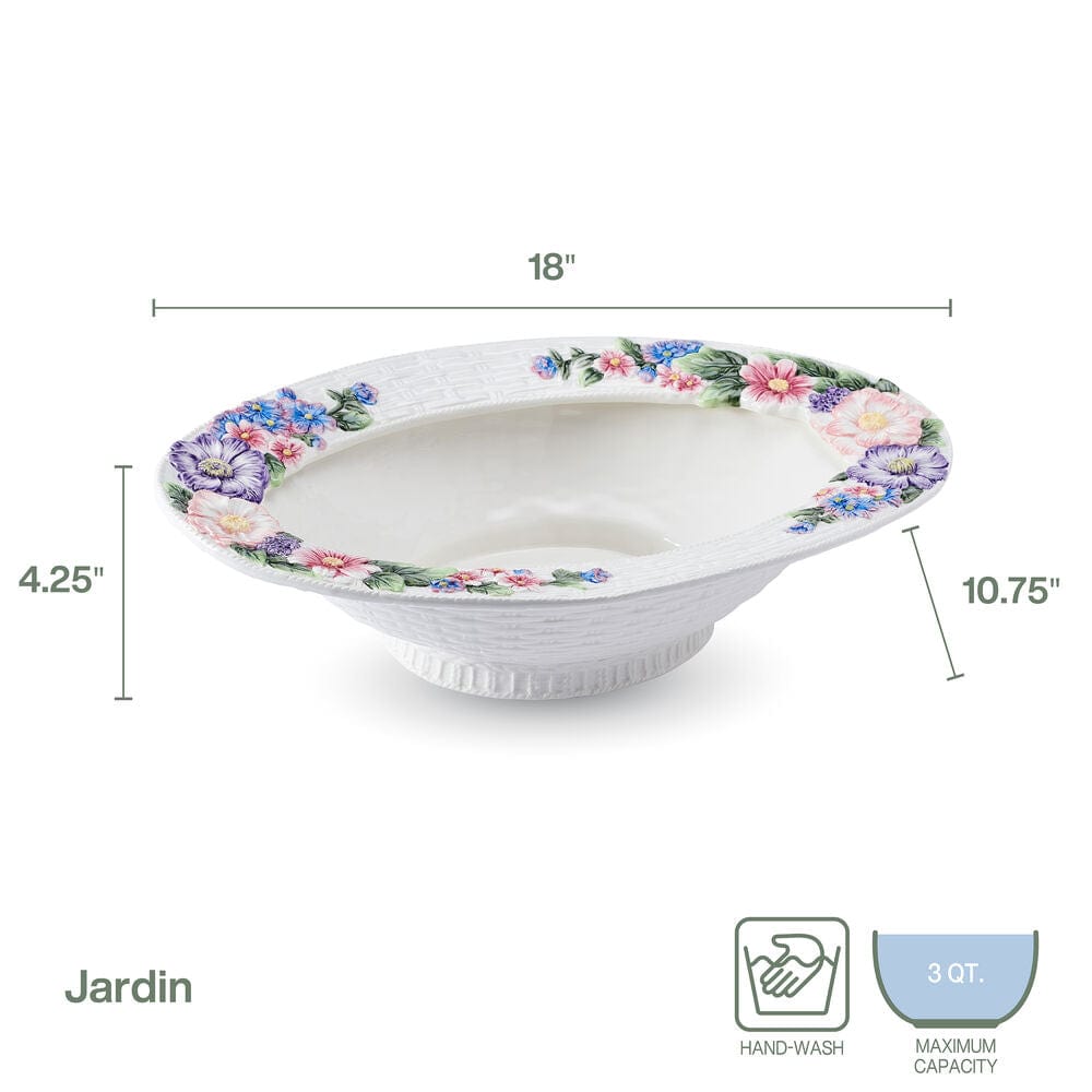 Fitz And Floyd Jardin Centerpiece Serving Bowl 18 IN