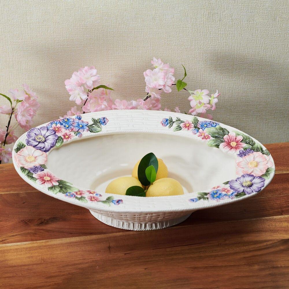 fitz and floyd Jardin Centerpiece Serving Bowl 18 IN