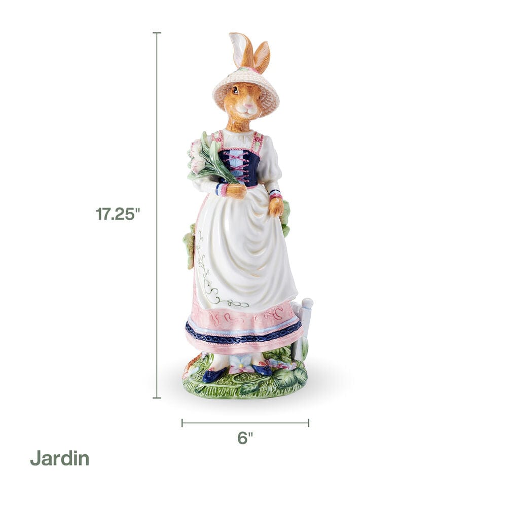 Fitz And Floyd Jardin Rabbit Female Figurine 17.25 IN