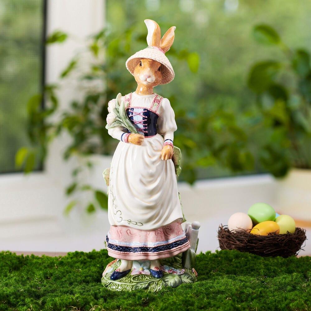 fitz and floyd Jardin Rabbit Female Figurine 17.25 IN