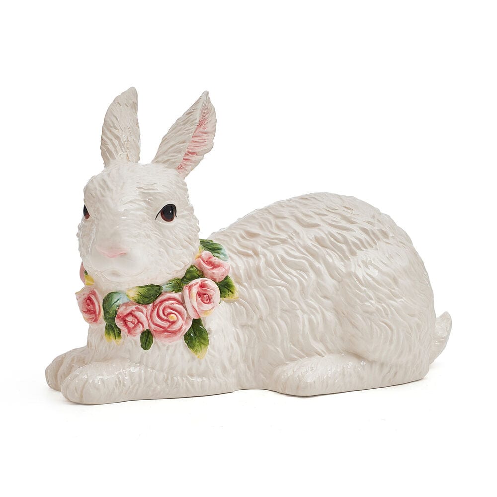 Fitz And Floyd La Fleur Rabbit Figurine Resting 10.75 IN