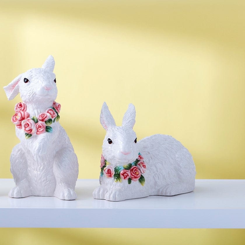 fitz And Floyd La Fleur Rabbit Figurine Sitting 10.75 IN