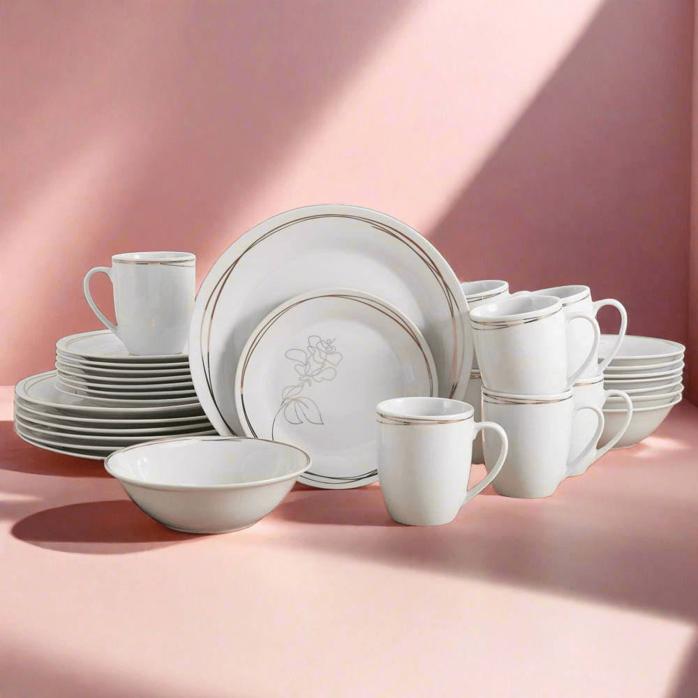 fitz and floyd Love Blooms 32 Piece Dinnerware Set Service for 8