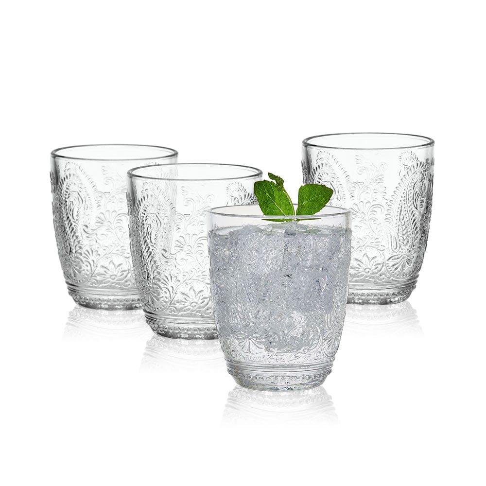 Fitz And Floyd Maddi Double Old Fashioned Glasses Set Of 4 Clear