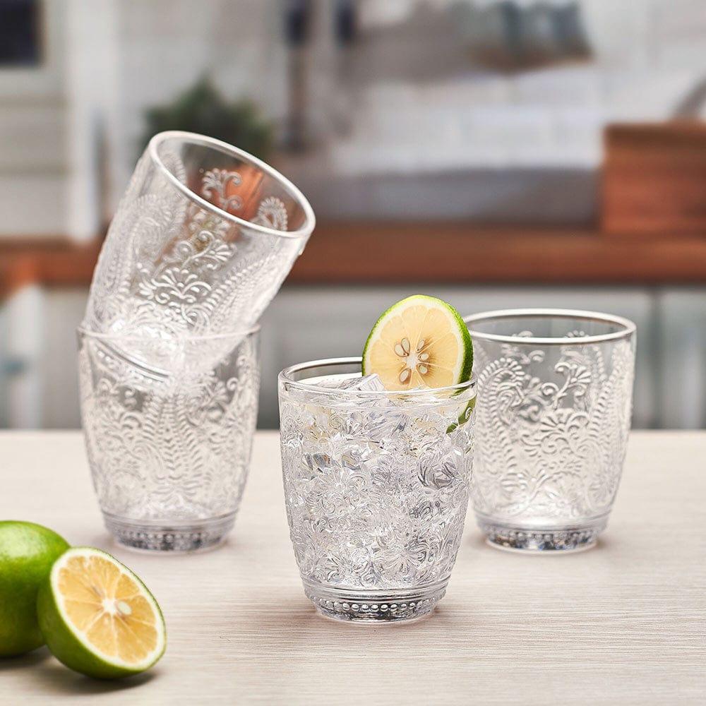 fitz and floyd Maddi Double Old Fashioned Glasses Set of 4 Clear