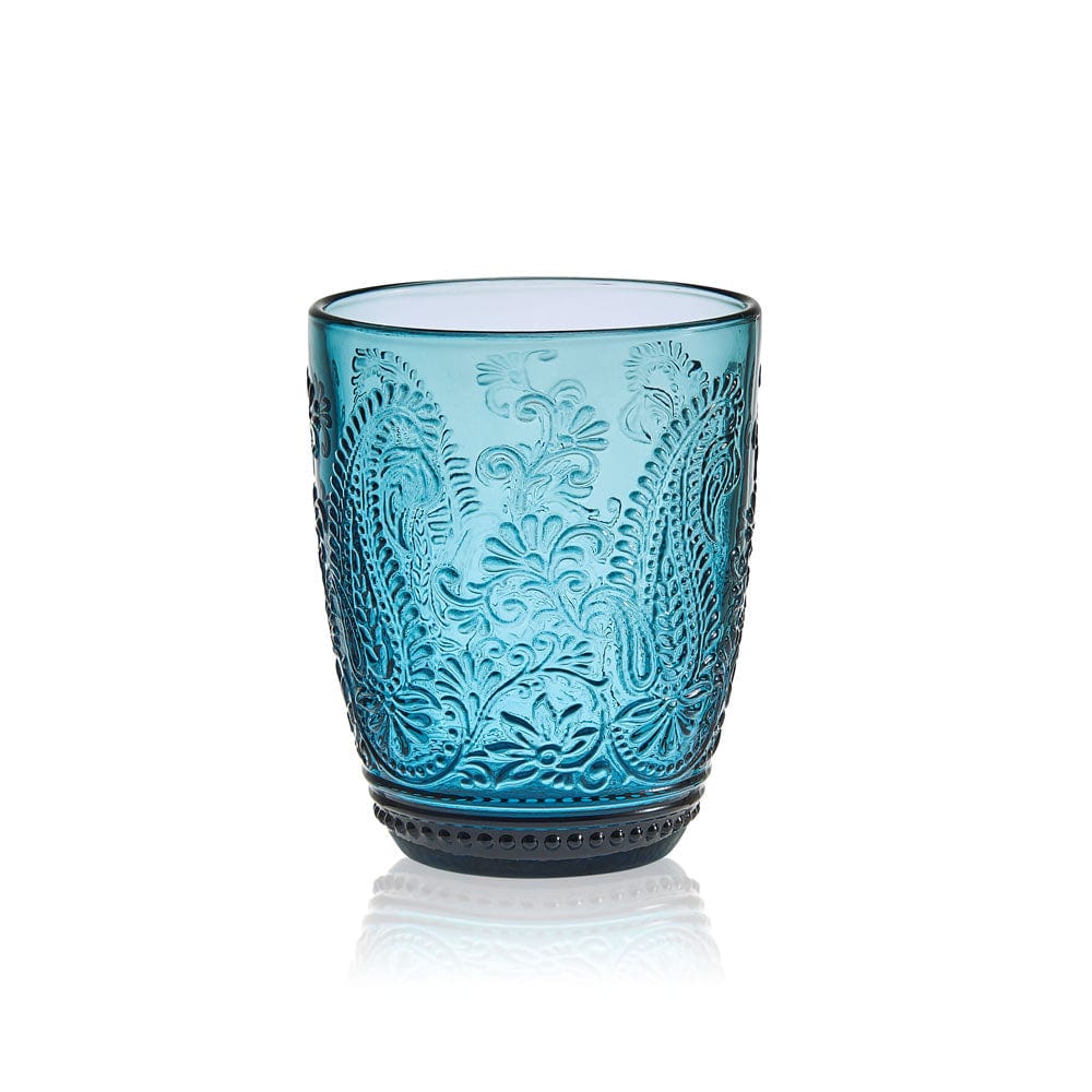 Fitz And Floyd Maddi Double Old Fashioned Glasses Set Of 4 Indigo