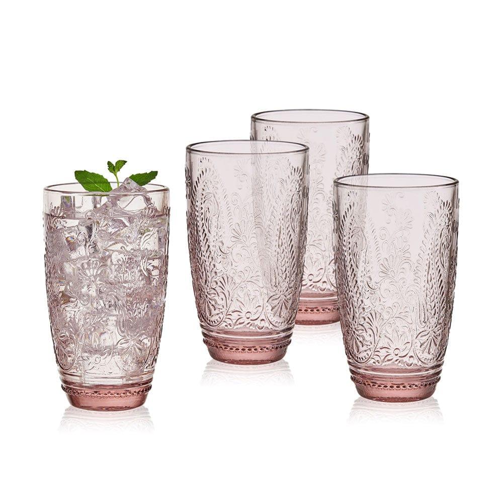 Fitz And Floyd Maddi Highball Glasses Set Of 4 Blush